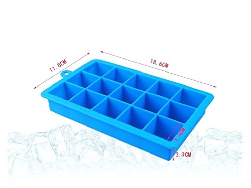 Schönes Leben* 2er Pack Silikon Eiswürfelformen Eiswürfelformer Eiswürfelbereiter 15-Fach 3,3 x 3,3cm wiederverwendbar - 3