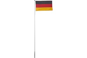 DEMA Alu Fahnenmast Flaggenmast Flaggenmasten Fahnenmasten Fahnenstange 6,10 m Berlin mit Deutschlandfahne