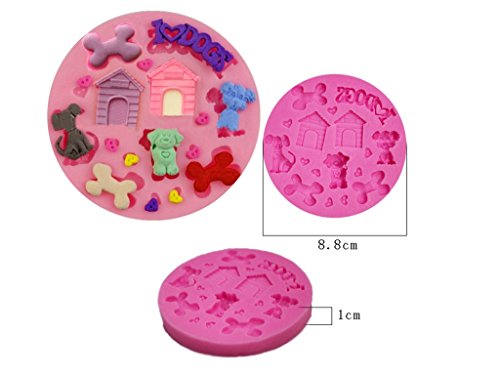 SHINA Hund und Haus Torten Rand Spitze Effekt SILIKON AUSSTECHER Ausstechform Marzipan Fondant Deko für Tortedeko Tortenrand Deko - 2