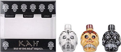 KAH Tequila Mini Set con Regalo del paquete (3 x 0.05 L)