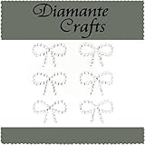 6 Clear Diamante Bows Vajazzle Rhinestone Body Gems - created exclusively for Diamante Crafts