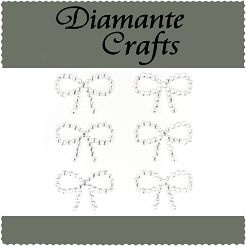 6 Clear Diamante Bows Vajazzle Rhinestone Body Gems - created exclusively for Diamante Crafts