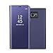 Produktbild Galaxy S6 Hülle Spiegel Cover,Samsung Galaxy S6 Spiegel Ledertasche,FNBK Ultra-Slim Mirror Case Cover Flip Schutzhülle Clear Handyhülle Brieftasche mit Handy Ultra PC Luxus Mirror Scratch Bumper Handytasche Backcover Standfunktion Dünn Stoßfest Standing Bookstyle PU Ledertasche Überzug Hart Zurück Schale Cool Männer Frauen Slim Fit Shell Anti-Scratch Volle Ecke 360 Schutz Wallet für Samsung Galaxy S6,Lila
