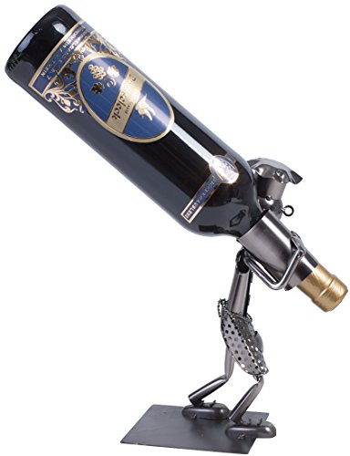 VENKON – Ausgefallener Flaschenständer / Weinflaschenhalter „Der Flaschenschlepper“ aus Metall – für dekorative Aufbewahrung Ihrer Wein-, Sekt- oder Saftflasche - 9