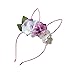 Produktbild Fogun Haarreif mit Kaninchenohren für Mädchen und Damen, Stoff, mit Blumenverzierung, Accessoire Einheitsgröße D