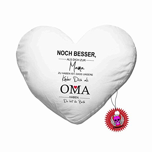 Kissen Herzform mit Aufdruck Spruch " Noch besser als dich zur mama zu haben … … " Bedrucktes Kissen Dekokissen Kuschelkissen