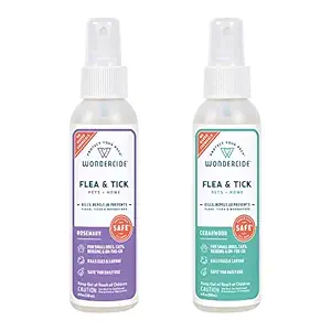 Wondercide Cat Flea and Tick Prevention and Treatment Spray - 4Oz - 2 Pack- 1 Rosemary & 1 Cedar
