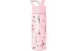 Simple Modern Kids Water Bottle with Straw | Insulated Stainless Steel Reusable Tumbler for School, Girls, Boys | Summit Collection | 530ml | Pink Ballerina