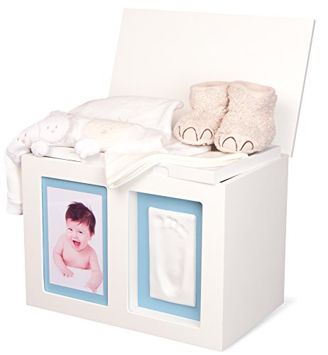 Keepsake box – Holz Aufbewahrungsbox, Erinnerungsbox, Andenken- Box fĂŒr Ihr Baby mit Passepartout (Blau und Pink) und Glasscheiben - 2