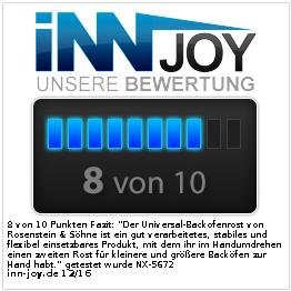 Rosenstein & Söhne Universal-Backofenrost, ausziehbar von 35 – 61 cm, 32 cm tief, 2er-Set - 5