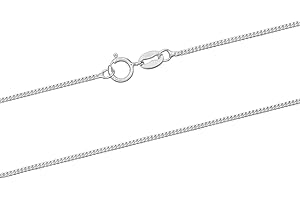 Cooksongold Sterling Silver .925 Chain Necklace Diamond Cut Curb Jewellery Chain 16" - 30", 100% Recycled Silver Chains