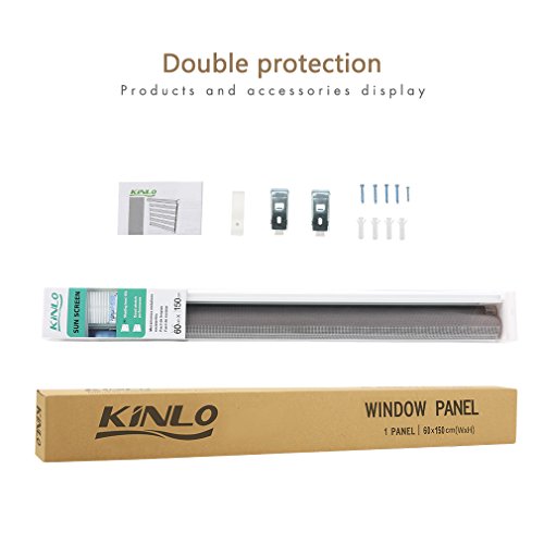 KINLO® Plissee Seitenzugrollo 90x150cm(BreitexLänge) Grau Rollo 100% Polysterswerbe blickdicht Sonnenschutz UV-Schutz doppelrollo klemmfix ohne Bohren lichtdurchlässig und verdunkelnd Duo Rollo für Fenster - 7