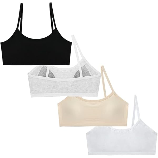 thumbnail image 2 of Comfortable Bralettes Pack Girls Cotton Training Bras 5-Pack - Lace Trim Cropped Camis For Teens Ages 10-15 Training Bra For Girls 10-12 2 of 14