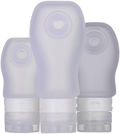60ml Portable Silicone Refillable Bottles Squeezable &amp; Refillable Travel Bottles Containers For Shampoo, Conditioner, Lotion, Toiletries -TSA Airline Carry-On Approved (Transparent*4)