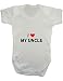 I Love (Heart) My Uncle Cute Funny Statement Novelty Family Gift Baby Grow Vest