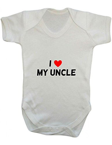 I Love (Heart) My Uncle Cute Funny Statement Novelty Family Gift Baby Grow Vest