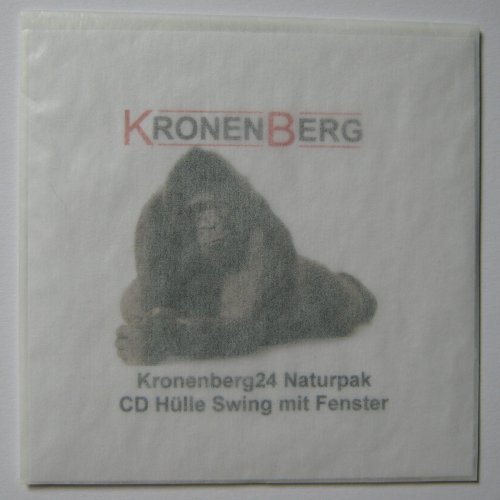 Kronenberg24 Naturpak CD DVD Papier Hüllen mit Klappe aus transparentem Papier – 50 Stück - 4