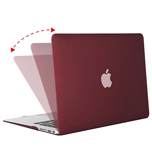 MOSISO Ultra Slim Plastik Hartschale Schutzhülle Snap Case für MacBook Air 11 Zoll (A1370 / A1465), Marsala Rot - 2