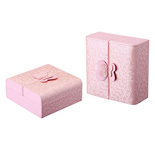 Preisvergleich Produktbild SchmuckkästchenWuudi klein tragbar Leder Reisen Schmuck Fall Schmetterling Deko Display Aufbewahrung Organizer für Ringe Halskette