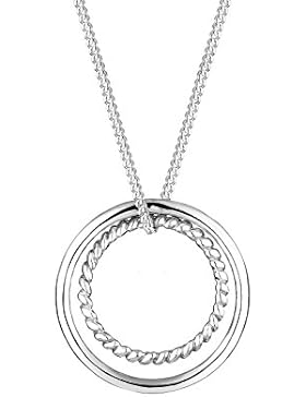 Elli Damen-Extra Lange Kette Kreis 925 Sterling Silber