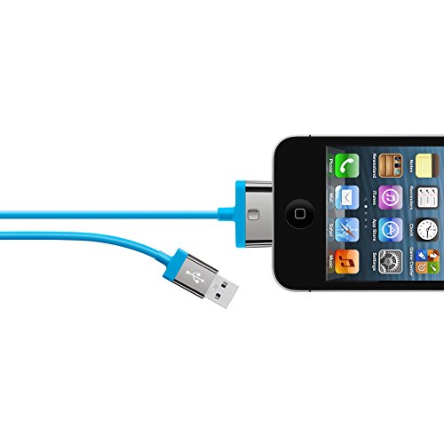 Belkin F8J041cw2m-BLU - Cable de carga y sincronizaci  n Mixit de 30 pines a USB 2 0 para iPad 1 2  iPhone 4 4s  azul