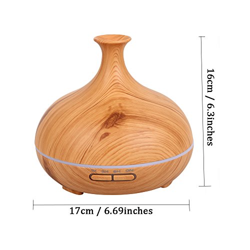 Dricar LED Luftbefeuchter 300ML Ultraschall Aroma Diffuser Befeuchter Tragbare Holzmaserung - 5