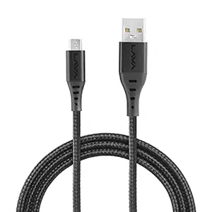 Lava Elements D4 2A Fast Charging Speed Braided Micro USB Data Cable, Black, regular