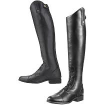Bottes D'Équitation QHP Romy Pour Enfants | Cuir | Design Interchangeable | Taille 37 Noir