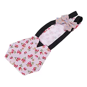 Bow Tie Duck Diapers, Reusable Waterproof Polyester Material Pet Chicken Diapers Breathable for Duck for Goose for Chicken(M, Pink Strawberry)