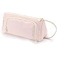 EASTHILL Big Capacity Pencil Case Large Pencil Pouch Stationery Pen Bag for Teen Girls-Green (Zoom Pink)