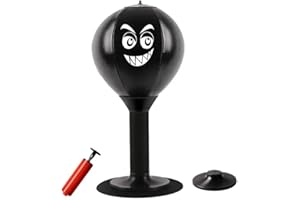 HFINGAQEX Funpunch Rage Bag, Desktop Punching Bag Ball with Suction Cup, Desktop Funpunch Rage Punching Bag, Rage Punching Bag, Desktop Boxing Speed Ball with Stand for Adults, Kids