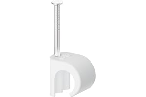 TEMOLink Kabelschellen, 100 st nagelschellen, 8-12 mm, 304 rostfritt stål, kabelhantering för telefon och Ethernet-kablar, st