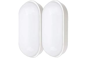 Heyseven LED Kellerlampe, 20W 2000LM Deckenleuchte Wandlampe, IP54 Wasserdicht Augenschutz LED Feuchtraum Ovalleuchte für Garten Badzimmer Porch Garage Flur Keller Garten, Neutralweiß 4000K (2 Stück)
