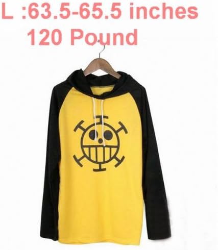 One Piece Cosplay Costume Trafalgar Law T-shirt ,One Piece Monkey D. Luffy ,L(63.5-65.5 inches 120 Bls around)