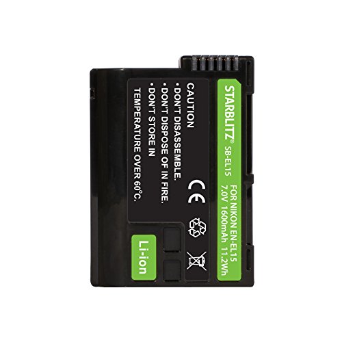 Starblitz SB-EL15 Batterie Rechargeable pour Nikon EN-EL15 Noir