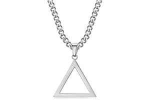 BOBIJOO Jewelry - Pendentif Collier Triangle Emblème Franc Maçonnerie Acier 316L Argenté Chaîne