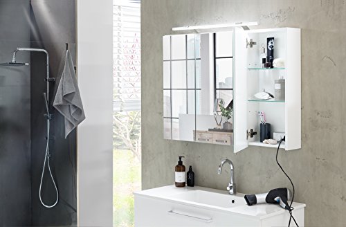 Schildmeyer 125353 Spiegelschrank, 80 x 75 x 16 cm, weiß glanz - 3