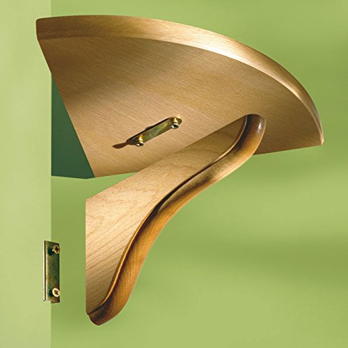 Eckregal / Wandregal CLASSIC | mit Massivholzkonsole | 40×40 cm – Leimholz natur - 3