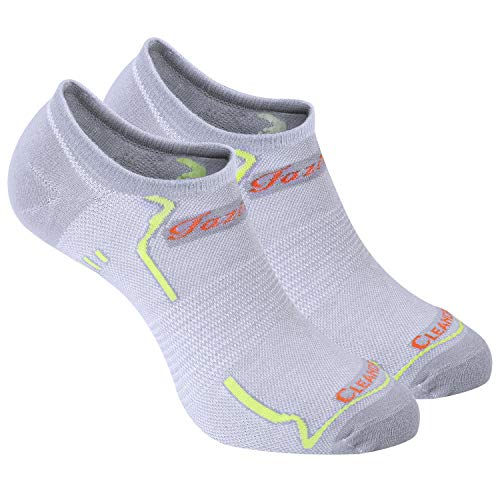 Fazitrip Calcetín para hombre, tacón antideslizante sin mangas para calzado, 2 pares, White M (L (43-46), Gris)