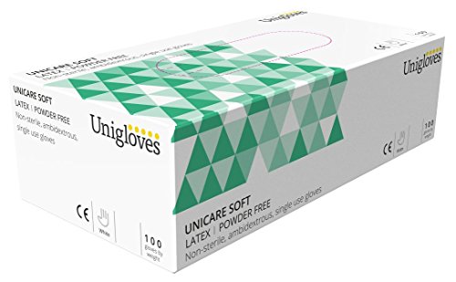 Preisvergleich Produktbild Unigloves UCLPF1202 Latex-Handschuhe, puderfrei, Größe S, 100 Stück