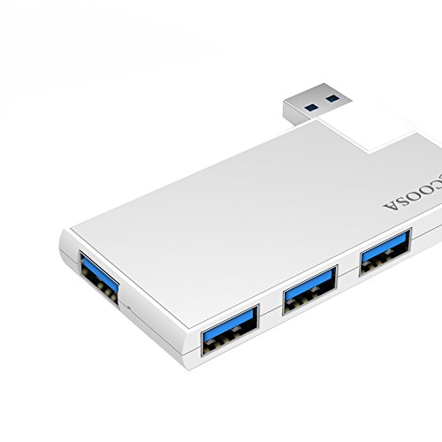 COOSA Super dünne, drehbarer 4 Fächer USB 3.0 Anschluss Büchse (silber) - 6