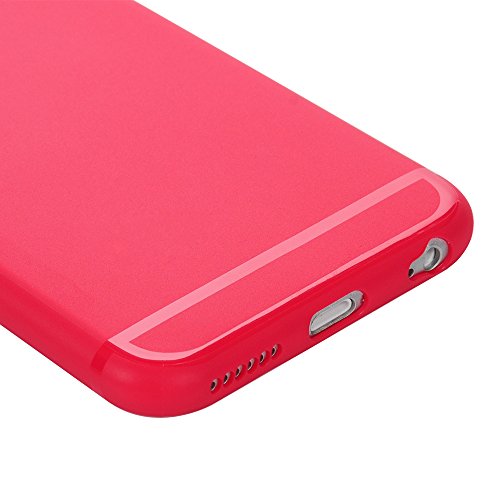 Funda iPhone 6  iPhone 6s Carcasa Silicona Gel Mate   Vidrio Templado Protector de Pantalla - Mavis s Diary Case Ultra Delgado TPU Goma Flexible Cover para iPhone 6 6s - Rojo