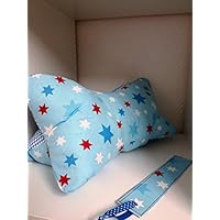 Leseknochen*Nackenkissen*Stützkissen*Reisekissen + pass. Lesezeichen Des. Sterne Blau