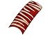 Effect Beauty 50pcs Red & White Animal Stripes Pre-Designed Nail Tips - Tip Sizes 0-9