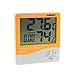 Produktbild KUNSE Elektronische Temperatur Feuchte Meter Thermometer Hygrometer Wetter Wecker-Orange
