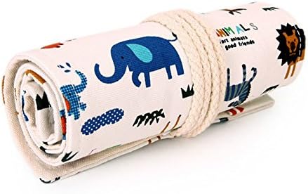 SHEDEU 48 Holes Pencil Case School Canvas Roll Pouch Case Pen Storage Pecncil Box Estuches School