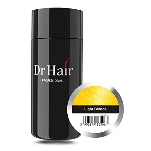 Dr Hair Fibers, Fibras de pelo, anti-caída del cabello, Queratina de pelo en pluma, Rubio Claro, 30g