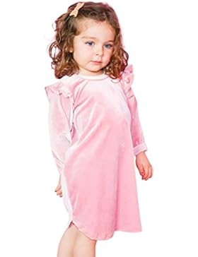 Amlaiworld Baby kleid Mädchen Samt langarm shirt kleider Niedlich weich Kleinkind warm kleidung tops pullis ,6...
