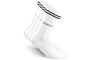 Snocks Retro Socken aus Bio Baumwolle 4 Paar - Lifestyle Socken im Streifen Design - Lange Tennissocken für Damen & Herren - Hohe Sportsocken - Gr. 35-50