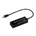Produktbild TeckNet® 4-Port USB 3.0 Hub | 4 zusätzliche Schnittstellen | SuperSpeed Hub | 30cm Kabel | Schwarz